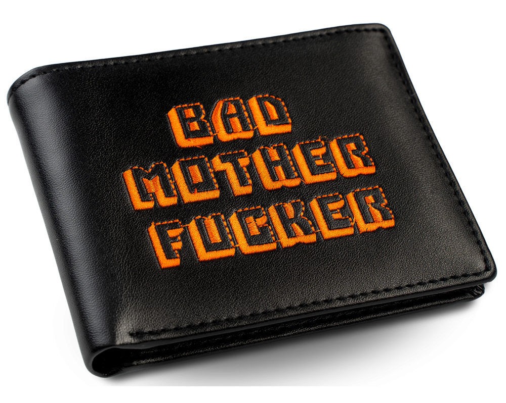 Black Embroidered Wallet