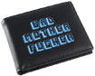 Black/Blue Embroidered Bad Mother Fucker Leather Wallet