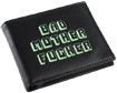 Black/Green Embroidered Bad Mother Fucker Leather Wallet