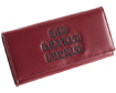Pink Womens Embroidered Bad Mother Fucker Leather Wallet