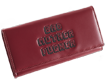 Pink Womens Embroidered Bad Mother Fucker Leather Wallet